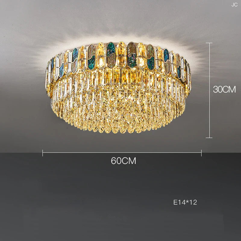 DecorBites™ Dimmable LED Sea Shell Crystal Chandelier Luminaire for Living Room