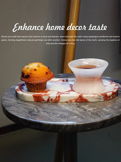 DecorBites™ Calacatta Marble Vanity Tray for Perfume Candles Jewelry Luxury Home Decor