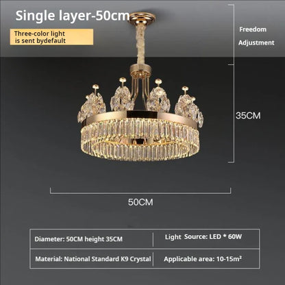 DecorBites™ Crystal Chandelier: Postmodern Light Luxury Double-Layer Pendant for Home Living Room