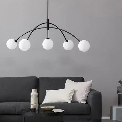 Milk White Glass Ball Chandeliers Magic Bean Glass Ball Hanging Lamps for Living Dining Room Suspension Lighting Pendant Light