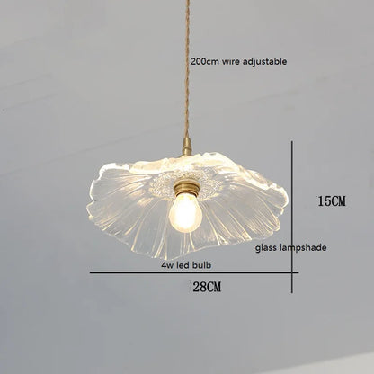 DecorBites™ Green Glass LED Pendant Lamp with Copper Wood Handle for Modern Nordic Home Decor