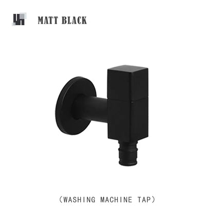 DecorBites™ Brass Black Wall Mount Garden Faucet for Extended Outdoor Use