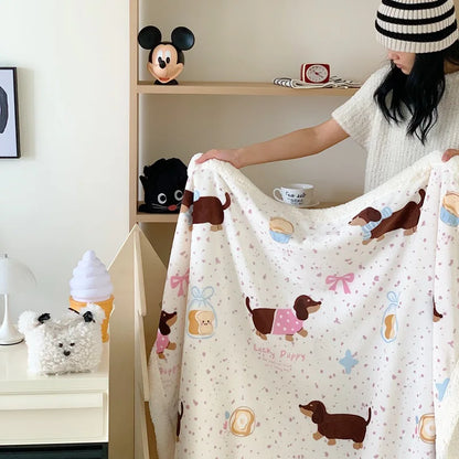 DecorBites™ Lamb Nap Cartoon Coral Velvet Blanket: Super Soft, Thick, and Cute for Winter