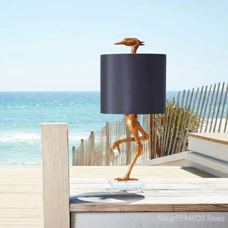 Lámpara de mesa DecorBites™ Creative Ostrich para decoración moderna del hogar en sala de estar y dormitorio