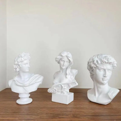 DecorBites™ David Statue Head Sculpture Mini Gypsum Resin Art Craft Home Decor