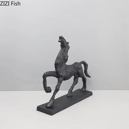 DecorBites™ Cast Iron Horse Sculpture Modern Desk Decor Minimalist Room Artistic Craft Figurine