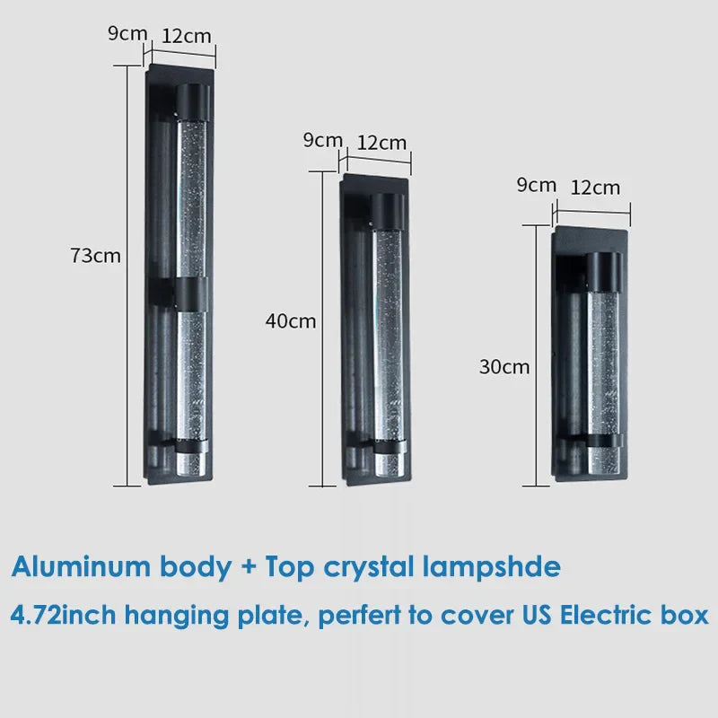 Lámpara de pared LED DecorBites™ Crystal Bubble: Iluminación exterior elegante para jardín, porche y entrada.