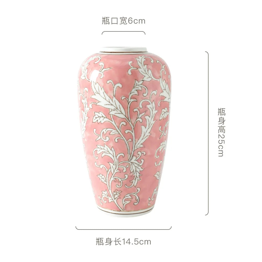 DecorBites™ Blue White Porcelain Vase Chinese Retro Home Decor Flower Vase