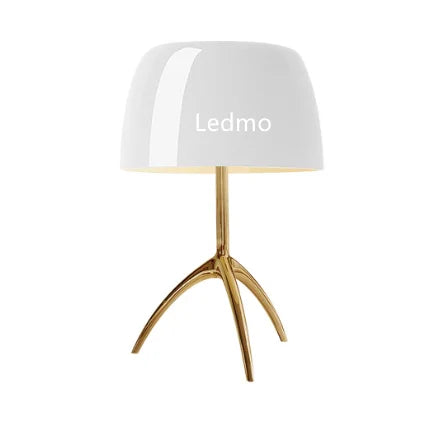 DecorBites™ Glass Shade Table Lamp: Designer Tripod Desk Light for Bedroom