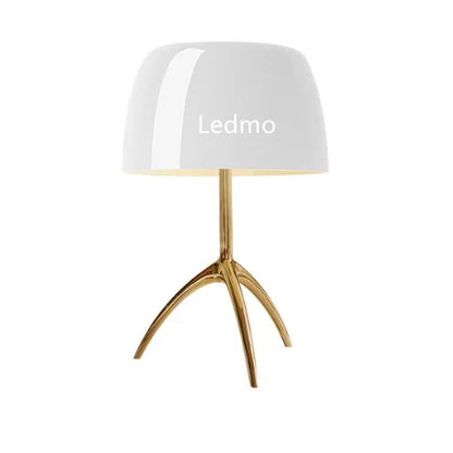 DecorBites™ Glass Shade Table Lamp: Designer Tripod Desk Light for Bedroom