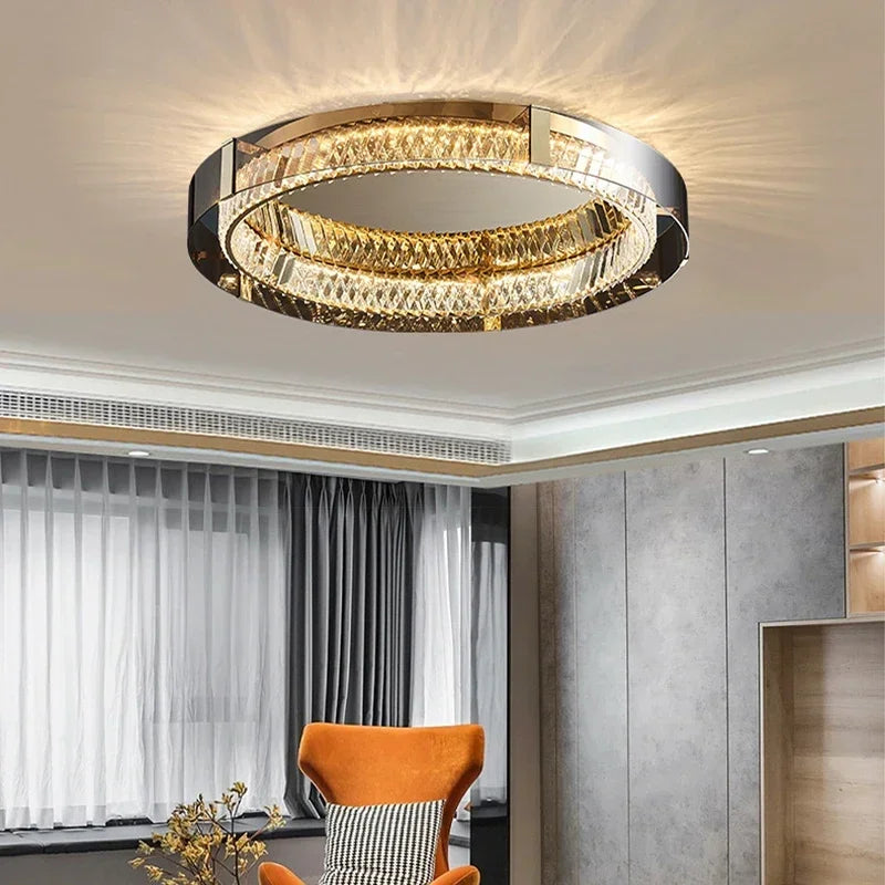 DecorBites™ Crystal LED Ceiling Chandelier Dimmable Luxury Modern Room Decor Bedroom Light