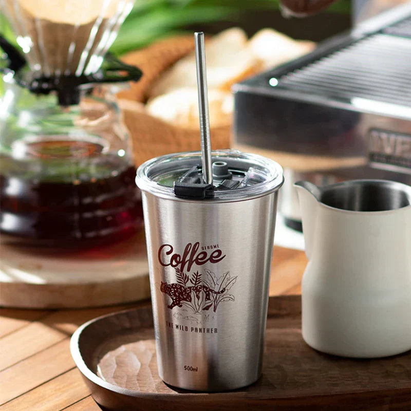 DecorBites™ Bubble Tea Party Cup Set with Lid and Straw, Reusable Sippy Drinkware