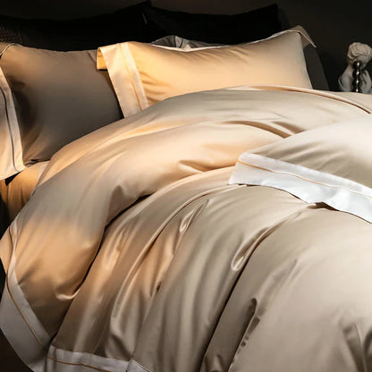 Decobites Luxury Embroidered Solid Cotton Comforter Cover Set with Sheets & Pillowcases