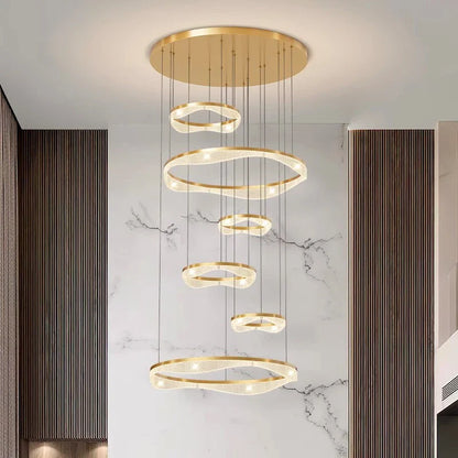 Modern Sculptural Ring Pendant Light Chandelier