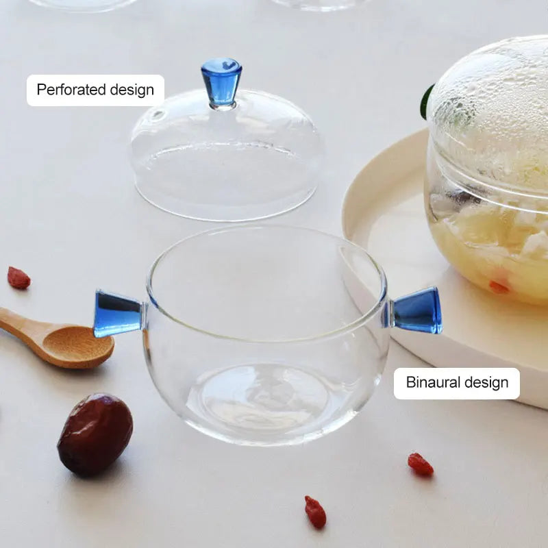 DecorBites™ Glass Bowl Set: Multifunctional Food Storage, Salad, Dessert Bowl, Simmer Pot, Stew Bowls