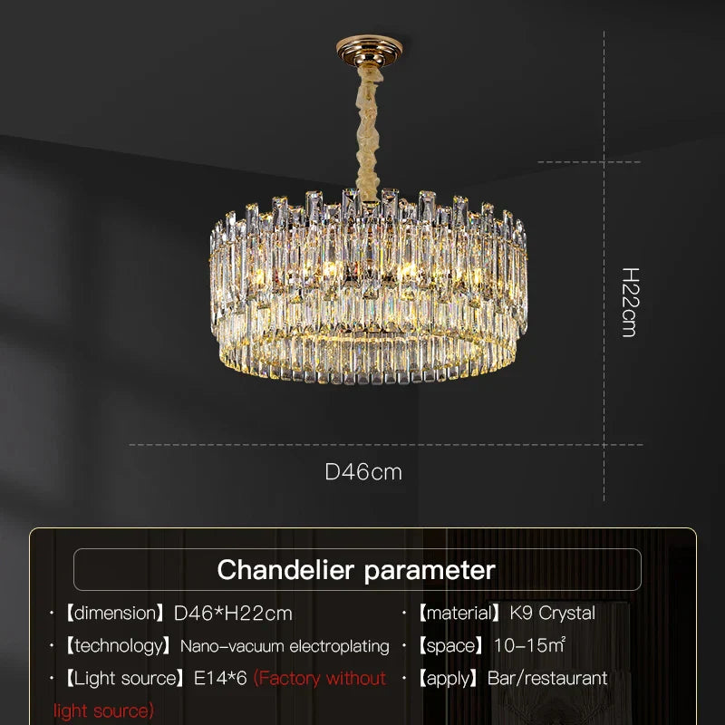 DecorBites™ Crystal Chandelier: Modern High-End Luxury for Living, Dining & Master Bedrooms