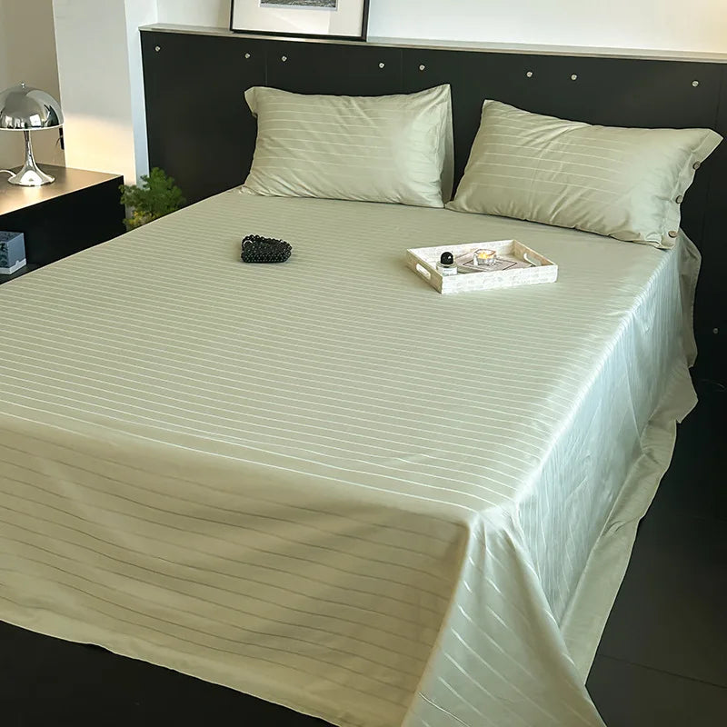 Decorbites™ Luxus-Baumwoll-Satin-Streifen-Bettwäsche-Set mit 2 Kissenbezügen