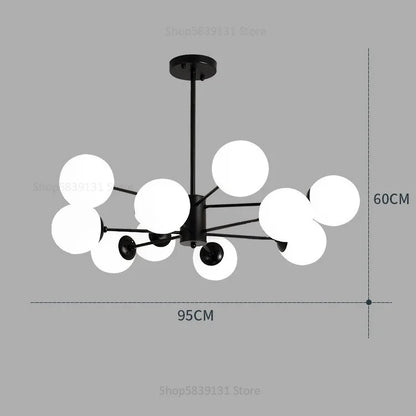 DecorBites™ Glass Ball Pendant Lights Modern Nordic Chandelier LED Living Room Decor