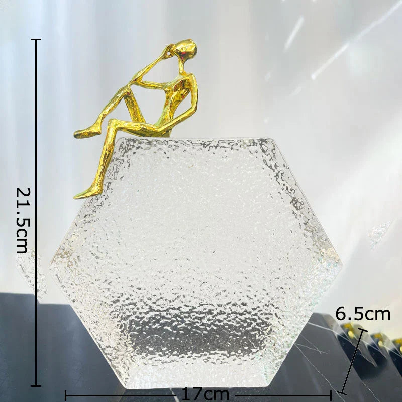 DecorBites™ Golden Figures Sculpture: Modern Desk Ornament for Room Aesthetics