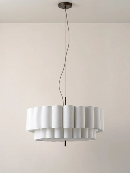 Wabi-Sabi White Fabric Pendant Light