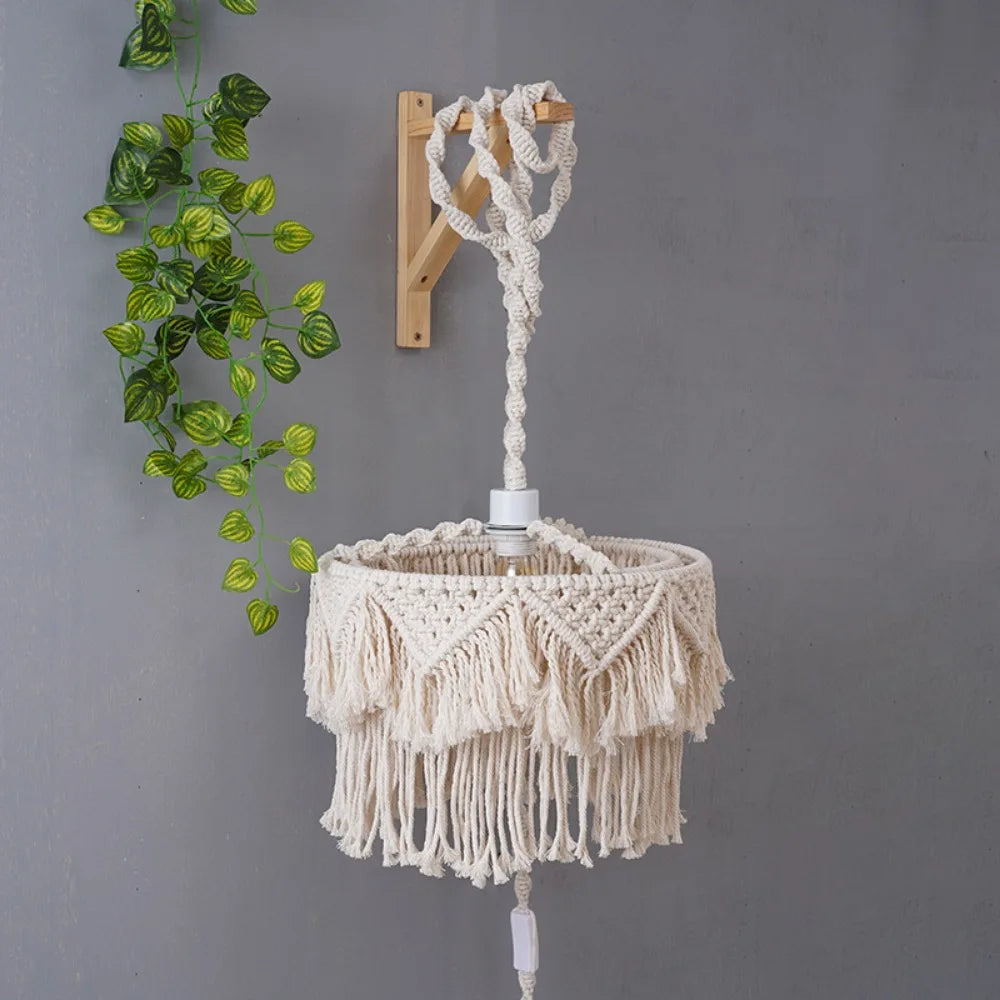 DecorBites™ Hemp Rope LED Pendant Lamp with E27 Base for Boho Industrial Farmhouse Decor