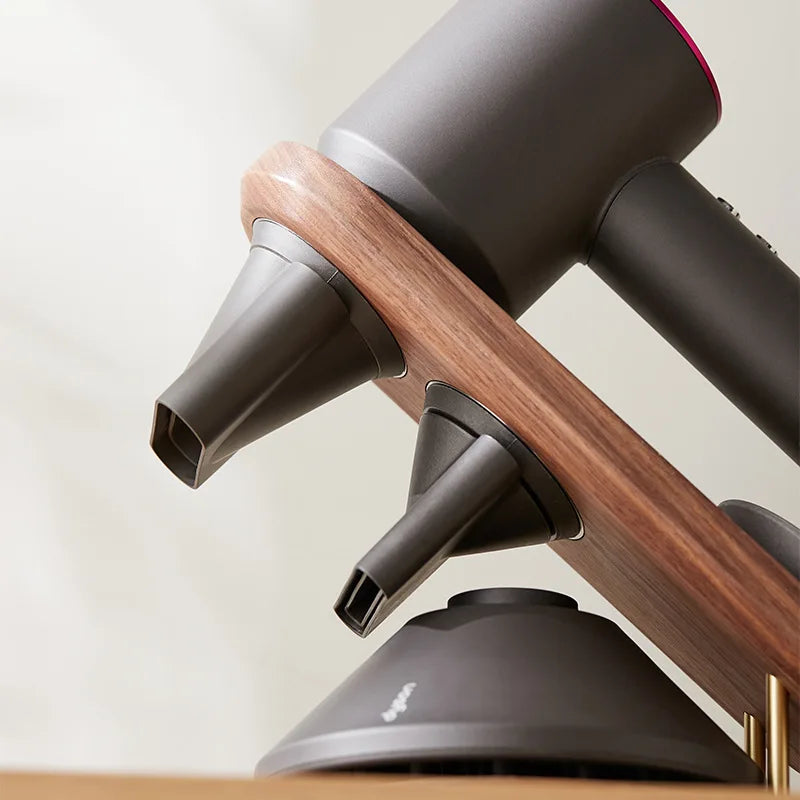 DecorBites™ Hair Dryer Holder for Dyson Supersonic - Walnut Beech Wood Bathroom Rack