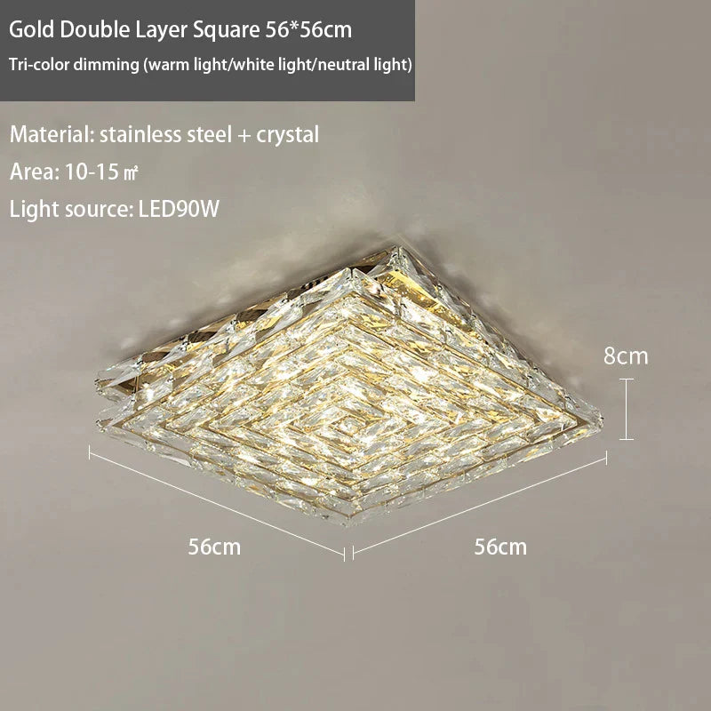 DecorBites™ Crystal LED Ceiling Chandeliers for Elegant Home Decor Lighting