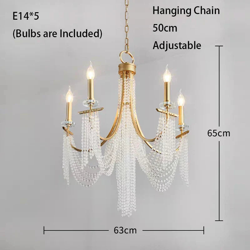 DecorBites™ Crystal Chandelier: Luxury Hanging Lamp for Romantic Indoor Decor