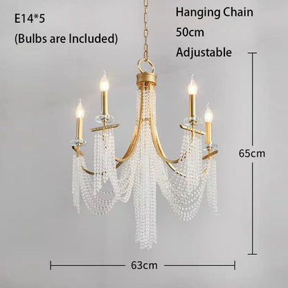 DecorBites™ Crystal Chandelier: Luxury Hanging Lamp for Romantic Indoor Decor