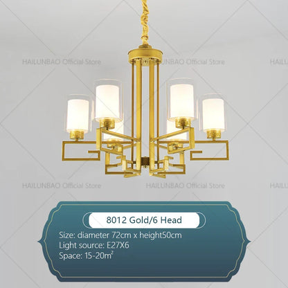 DecorBites™ Chinese Style Luxury Living Room Chandelier for Elegant Homes