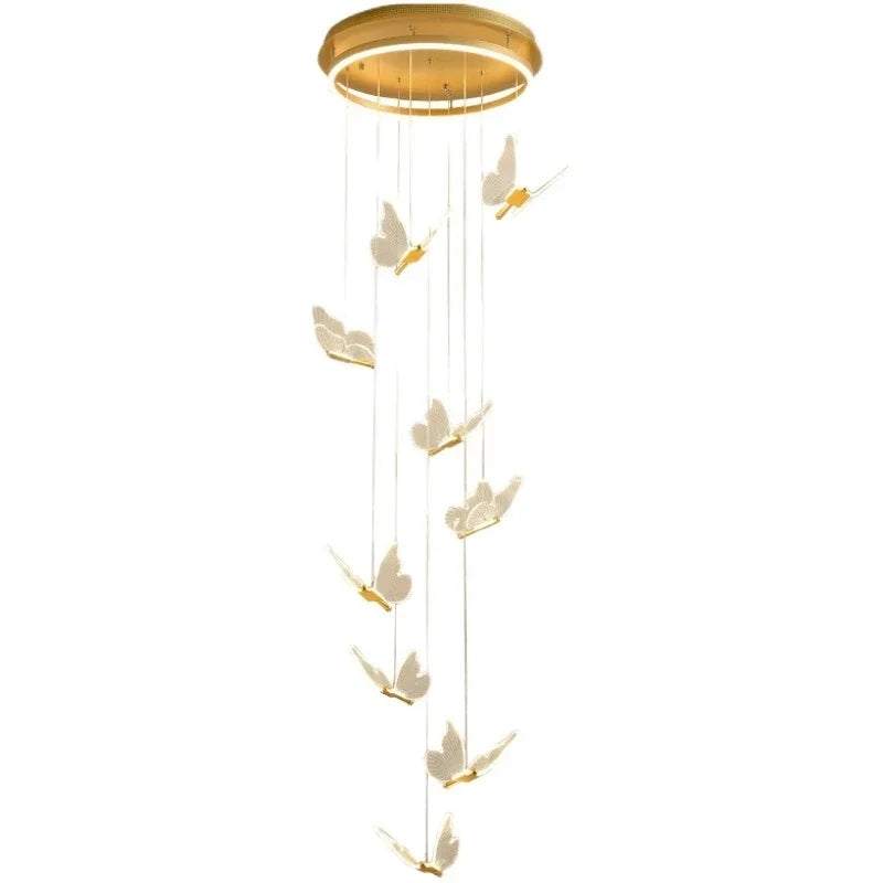 DecorBites™ LED Chandelier: Modern Butterfly Design, Acrylic, Exhibition Hall, Staircase, Bedroom Night Lamp Lighting Fixtures