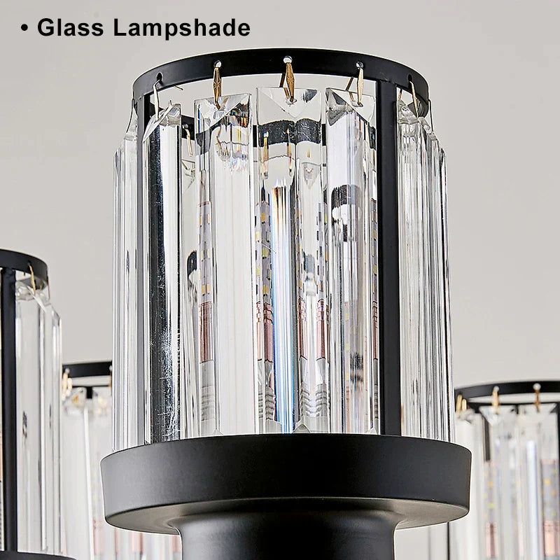 DecorBites™ Black Art Crystal Chandelier for Luxury Living Room Bedroom Lighting Fixtures