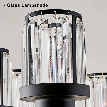 DecorBites™ Black Art Crystal Chandelier for Luxury Living Room Bedroom Lighting Fixtures