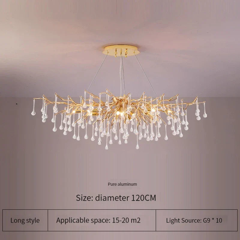 DecorBites™ Elegant Gold Crystal Chandelier for Modern Luxury Living Spaces
