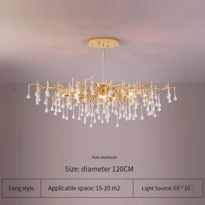 DecorBites™ Elegant Gold Crystal Chandelier for Modern Luxury Living Spaces