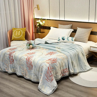 Manta de franela acogedora DecorBites™ para todas las estaciones: Cubrecama de terciopelo de doble cara, individual/doble