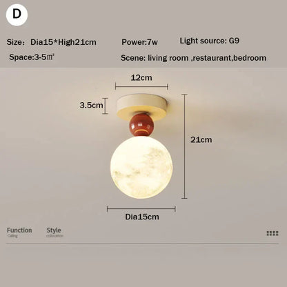 DecorBites™ LED Ceiling Moon Wall Lamp Minimalist Bedroom Lighting Fixture