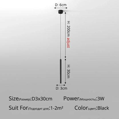 Minimalist Black and White Metal LED Pendant Light