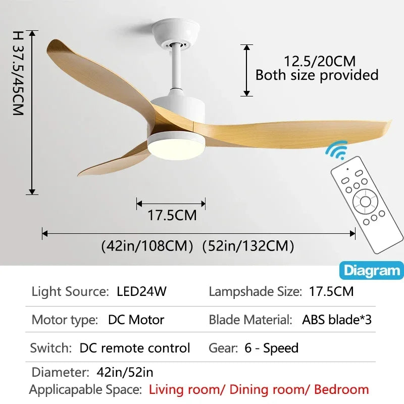 مروحة سقف DecorBites™ مقاس 52 بوصة سوداء مزودة بجهاز تحكم عن بعد لغرفة المعيشة والمطعم والمنزل