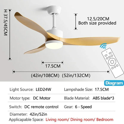 مروحة سقف DecorBites™ مقاس 52 بوصة سوداء مزودة بجهاز تحكم عن بعد لغرفة المعيشة والمطعم والمنزل