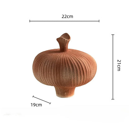 مزهرية زهور خزفية هندسية تجريدية من DecorBites™ - ديكور منزلي مصنوع يدويًا من الفخار