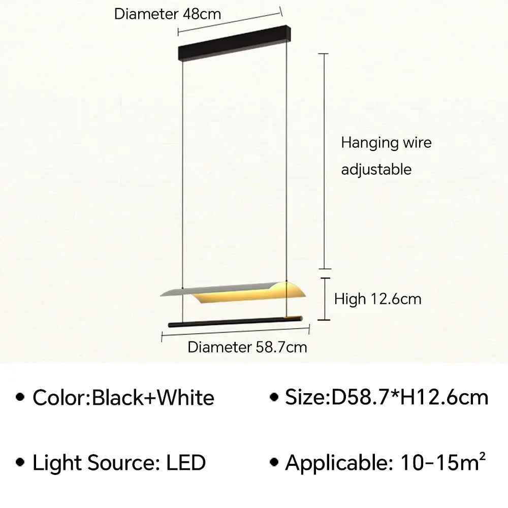 DecorBites™ Lamina LED Pendant Light: Minimalist Design for Office, Living Room, Restaurant, Bar.
