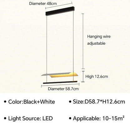 DecorBites™ Lamina LED Pendant Light: Minimalist Design for Office, Living Room, Restaurant, Bar.