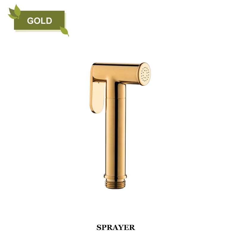 DecorBites™ Brass Bidet Spray: Gold/Black, Hot/Cold Mixer Valve, Bathroom Shattaf Sprayer