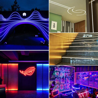 DecorBites™ أنبوب سيليكون أسود LED ضوء نيون لشرائط الإضاءة الخارجية المرنة