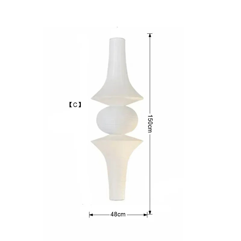 DecorBites™ Japanese Wabi Sabi Pendant Light LED E27 Noguchi Akari Rice Paper Ceiling Hanging