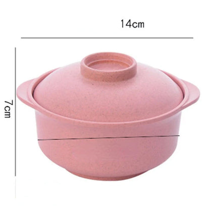 وعاء أرز نودلز سريع التحضير على الطريقة اليابانية من ديكوربايتس™ مع غطاء - أدوات مائدة صحية