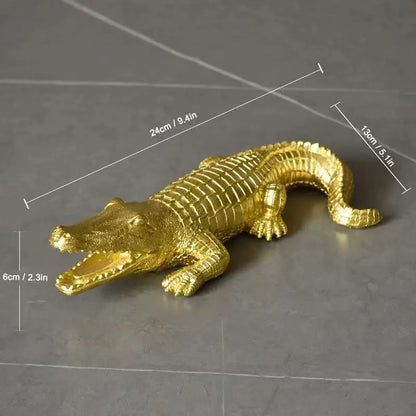 Escultura de cocodrilo DecorBites™ para decoración del hogar y escritorio.