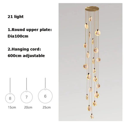 Nordic Marble Pendant Light With Polished Copper Finish