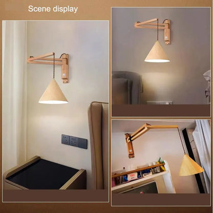 DecorBites™ Japanese Style Wind Wall Lamp, Retractable Foldable Bedside Lamp